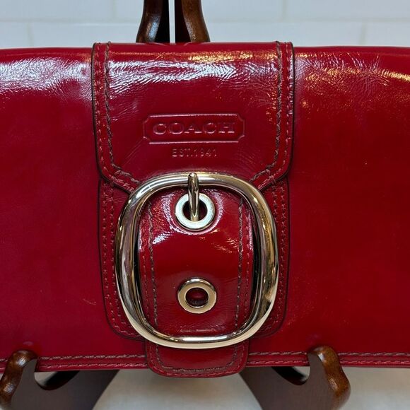 Coach Bleeker Patent Leather Buckle Wallet Clutch Bag - Picture 4 of 16